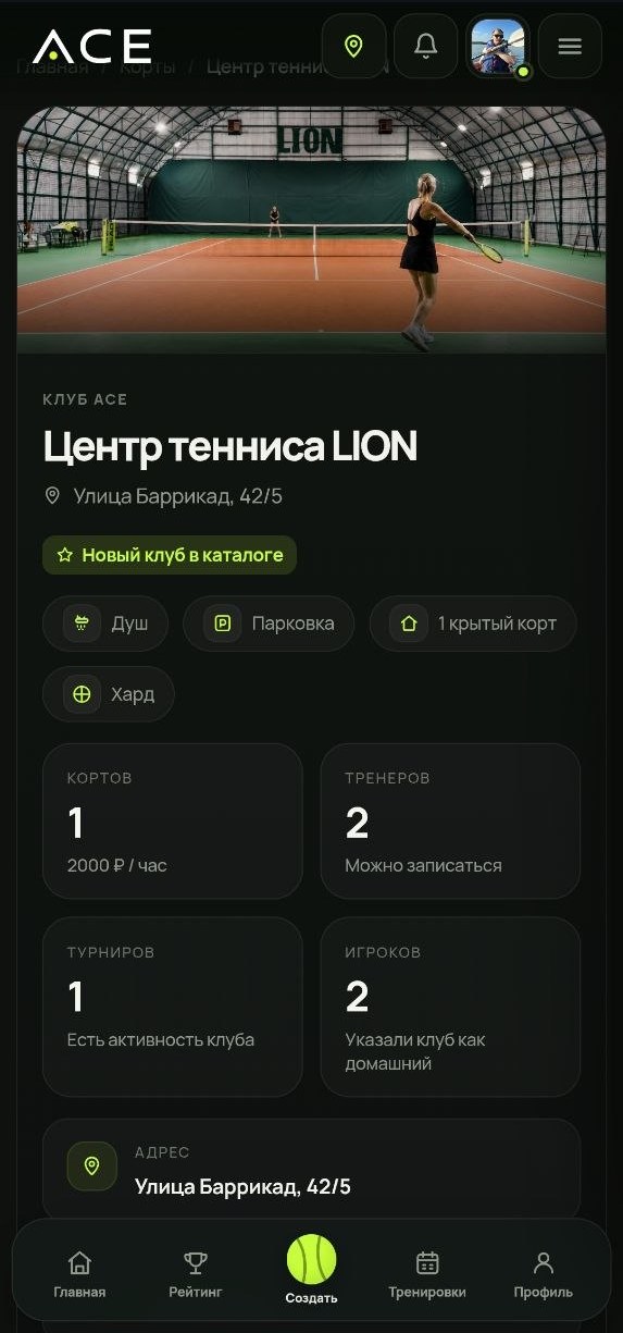 Карточка клуба «Центр тенниса LION» в Матч&мяч